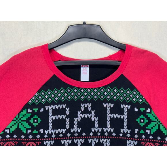 Bah Hum Bug Christmas Sweater Women’s XL Funny Holiday Ugly Sweater - Picture 11 of 14